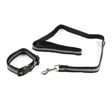 Arabian Canine Pet Reflective Collar & Lead Set Black